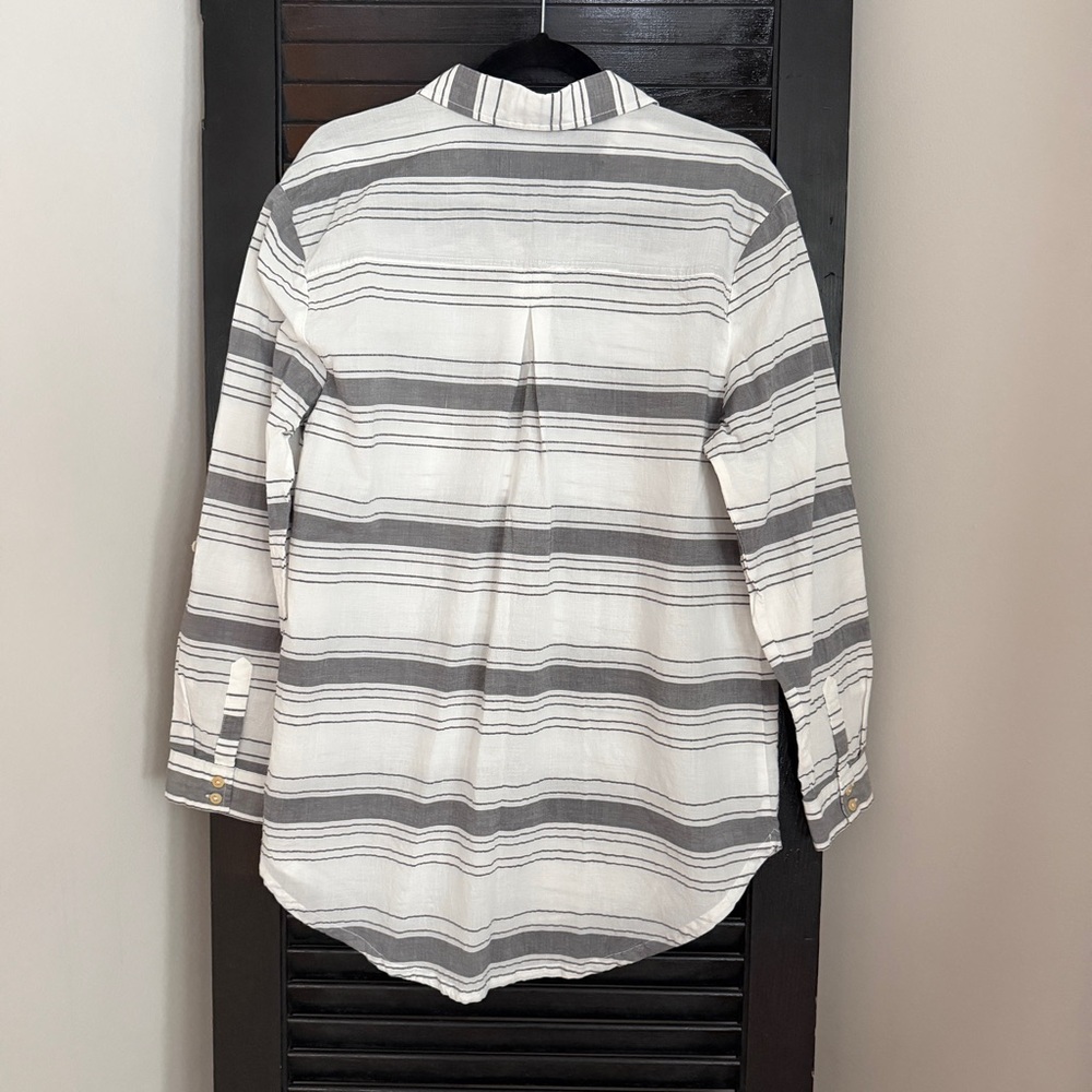 Matilda Jane x Joanna Gaines Striped Cotton Button Down Shirt Women Size L - Picture 4 of 10